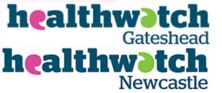Healthwatch Newcastle and Gateshead logo on white background