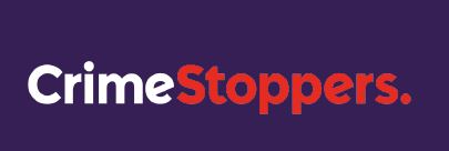 Crime Stoppers logo on a dark blue background