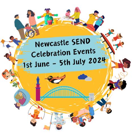 Newcastle SEND Celebration Events 1st June to 5th July 2024 logo