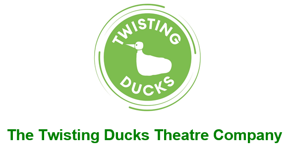 The Twisting Duck Theatre Company Logo: Contains a green circle with a white duck surrounded by the text 'Twisting Ducks'.