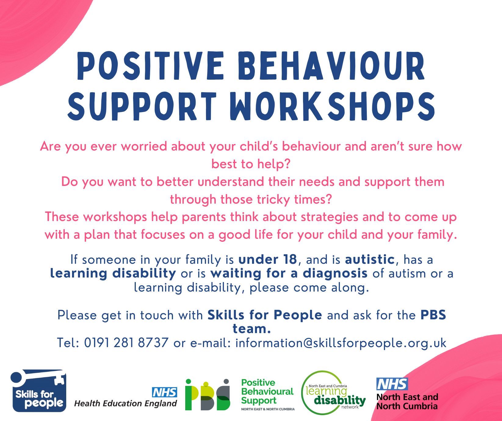 Positive Behaviour Support Workshops poster