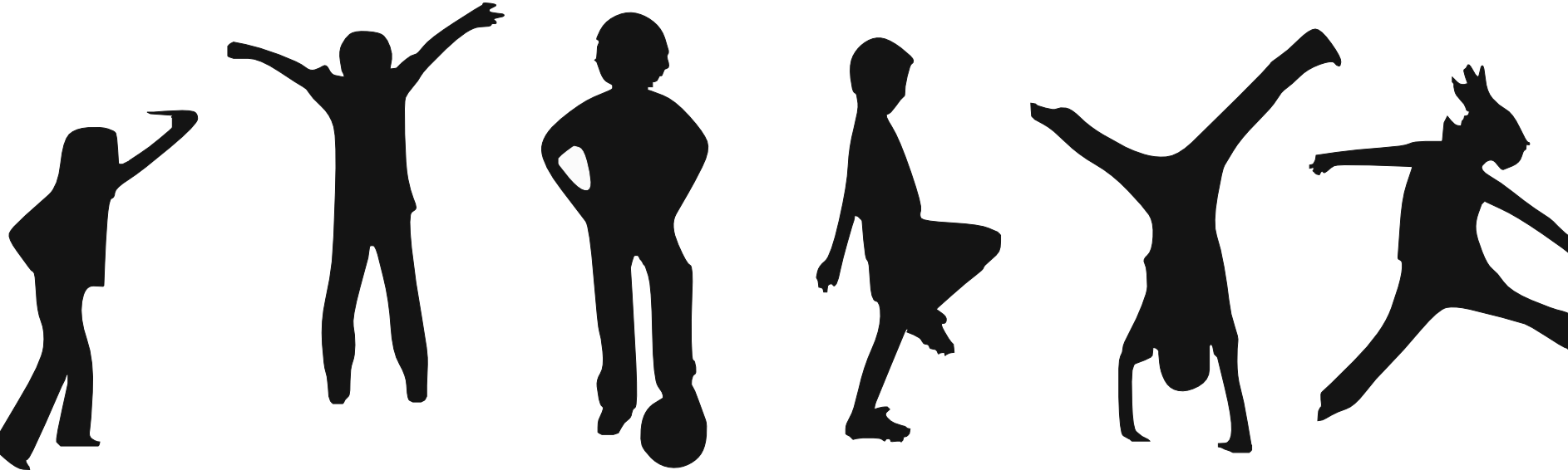 silhouettes of sporty young people