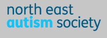 north east Autism Society written in blue text on a grey background